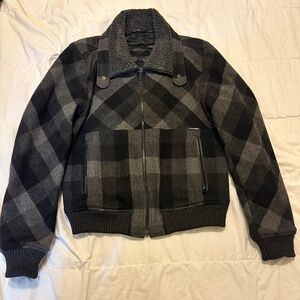 Dolce & Gabbana shearling collar wool jacket